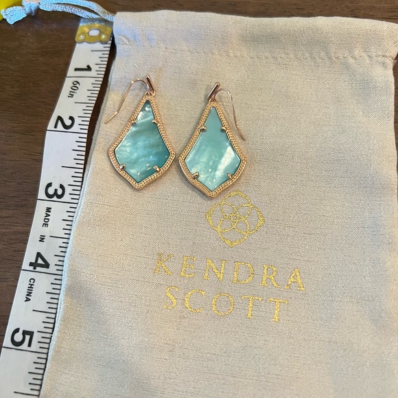Kendra Scott Alex Earrings - rose gold and aqua shell - Picture 4 of 5
